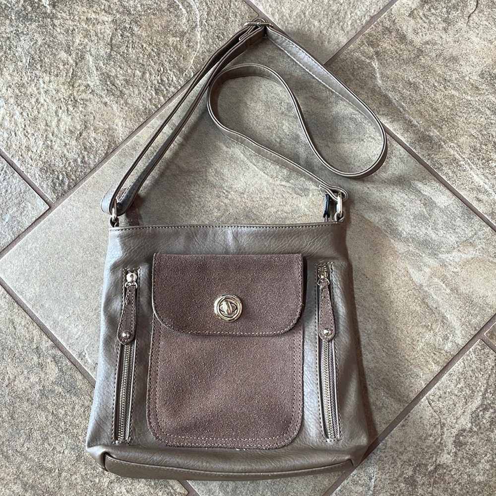 + SIMPLY NOELLE + Faux Leather + Suede Crossbody Bag